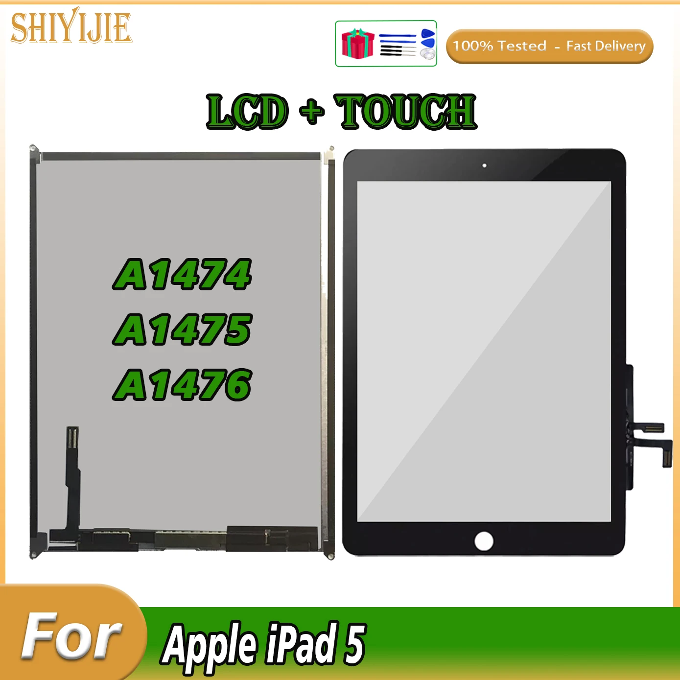 

LCD For iPad 5 A1474 A1475 A1476 Touch Screen LCD Display Tablet PC Assembly Replacement Parts for Air 1 Air1 iPad5 TouchScreen