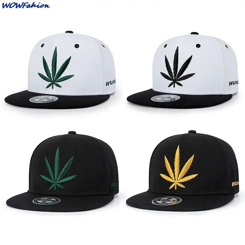 

Summer Men's Maple Leaf Embroidery Baseball Cap Fashion Unisex Snapback Caps Outdoor Cotton Hiphop Hat Cool Street Dance Hats