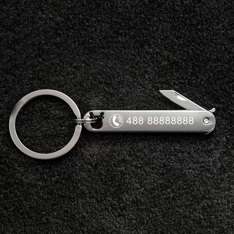 

Брелок для ключей, персонализированный Карманный держатель для ключей с номером телефона, для мужчин, женщин и мужчин