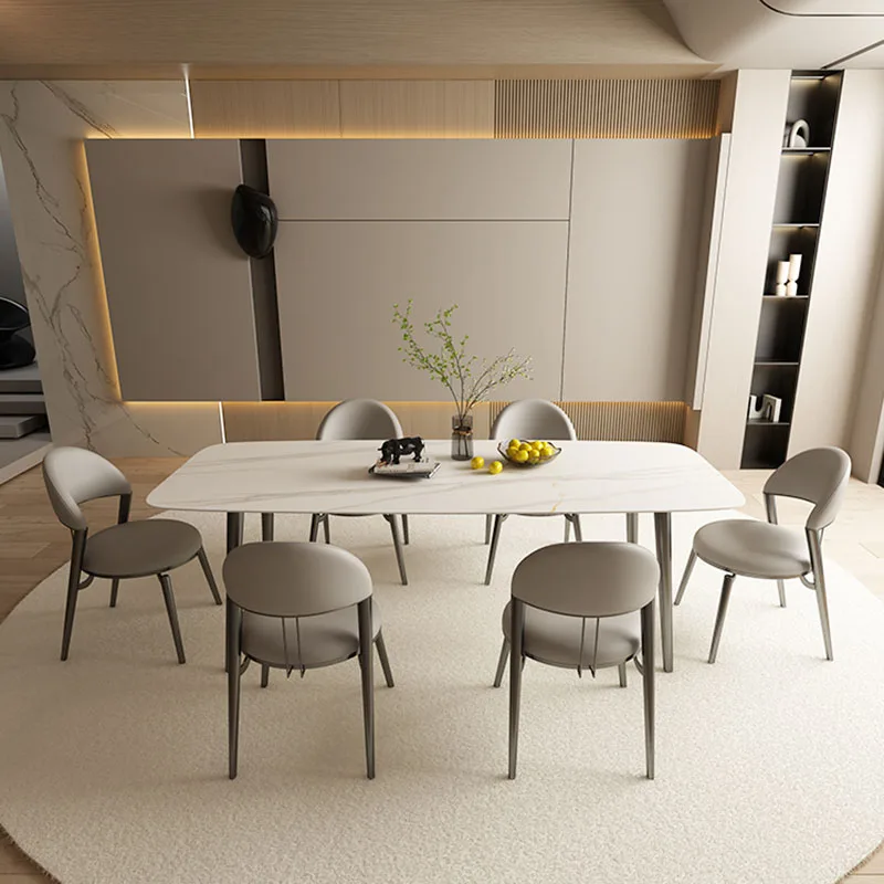 Дизайнерский металлический обеденный стул кухонные роскошные кожаные обеденные