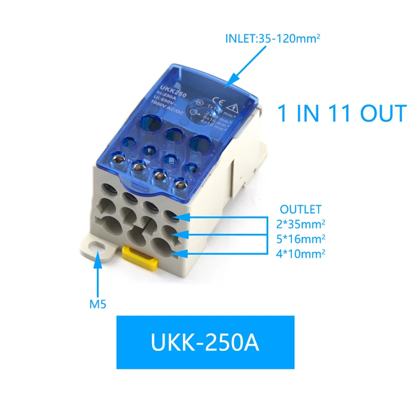 Клеммная колодка UKK 250A Din Rail универсальная водонепроницаемая |