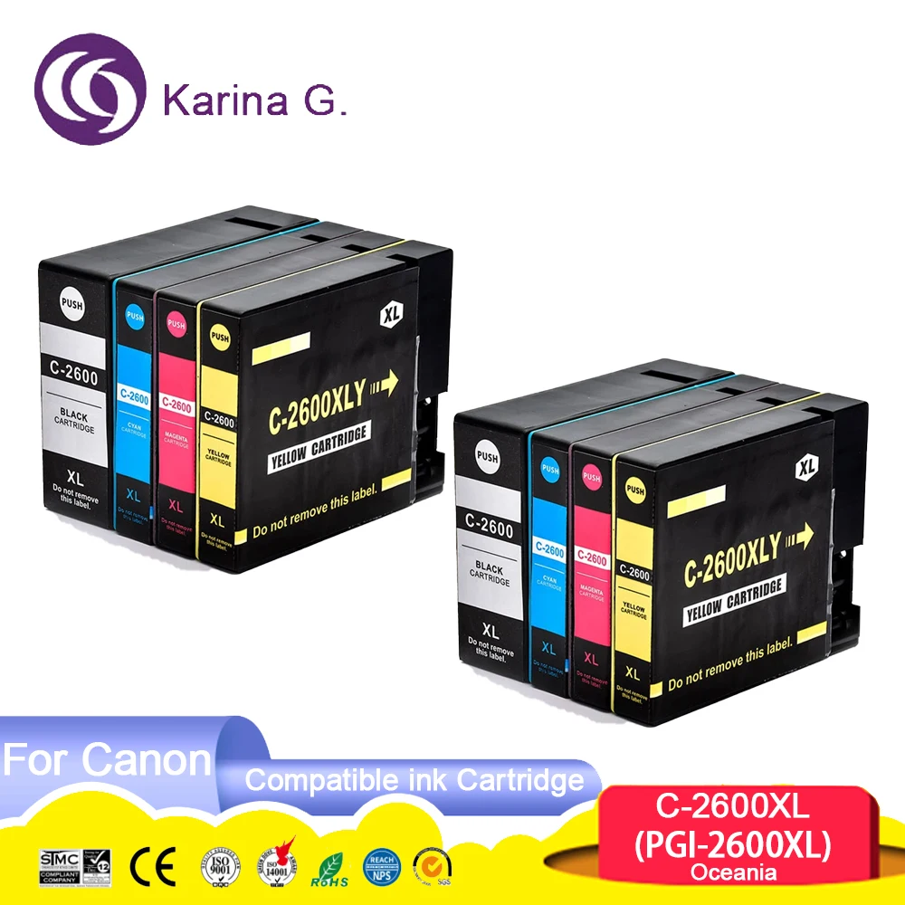Фото Совместимый картридж для Canon PGI2600 PGI2600XL PGI 2600 для принтера Canon MAXIFY IB4060 MB5060 MB5160 MB5360 MB5460 №1