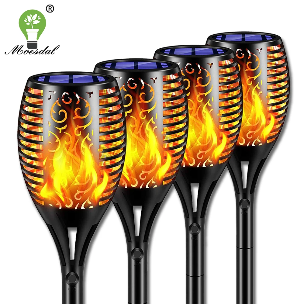96LED Solar Flame Light Flickering Torch Outdoor Waterproof Garden Decor Landscape Lawn Lamp Path Lighting Automatic light