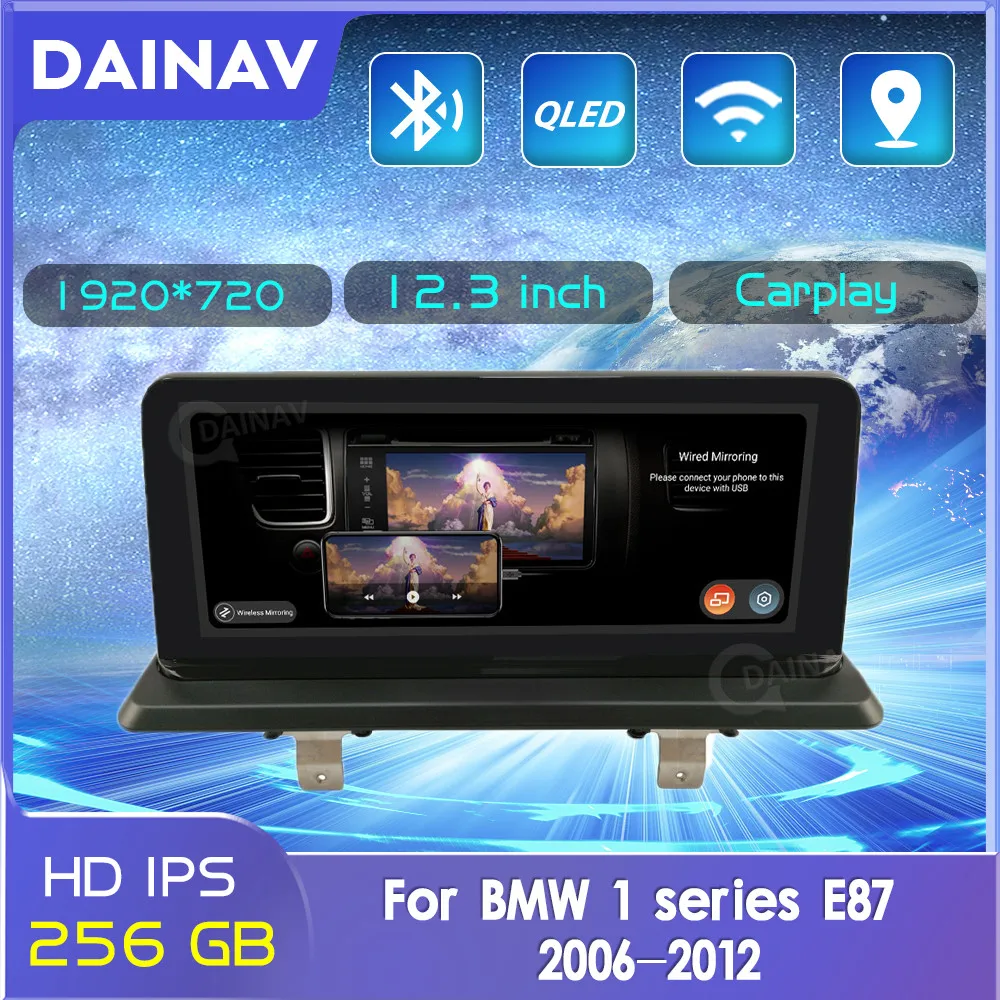 

Автомагнитола на Android 11,0, 12,3 дюйма, 256 ГГц, для BMW 1 серии E87 2006-2012, система GPS-навигации, мультимедийный плеер, стерео