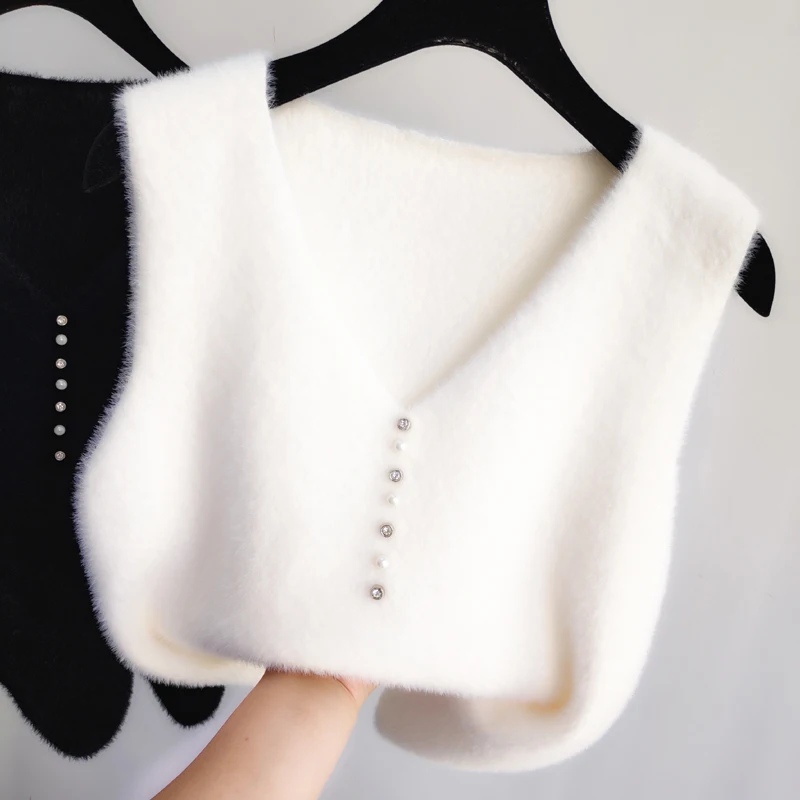 Женский однобортный жилет из искусственного меха норки однотонный трикотажный