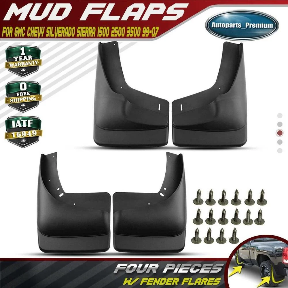 

4x Splash Guards for Chevy Silverado 99-07 Yukon Tahoe 00-06 Avalanche Suburban