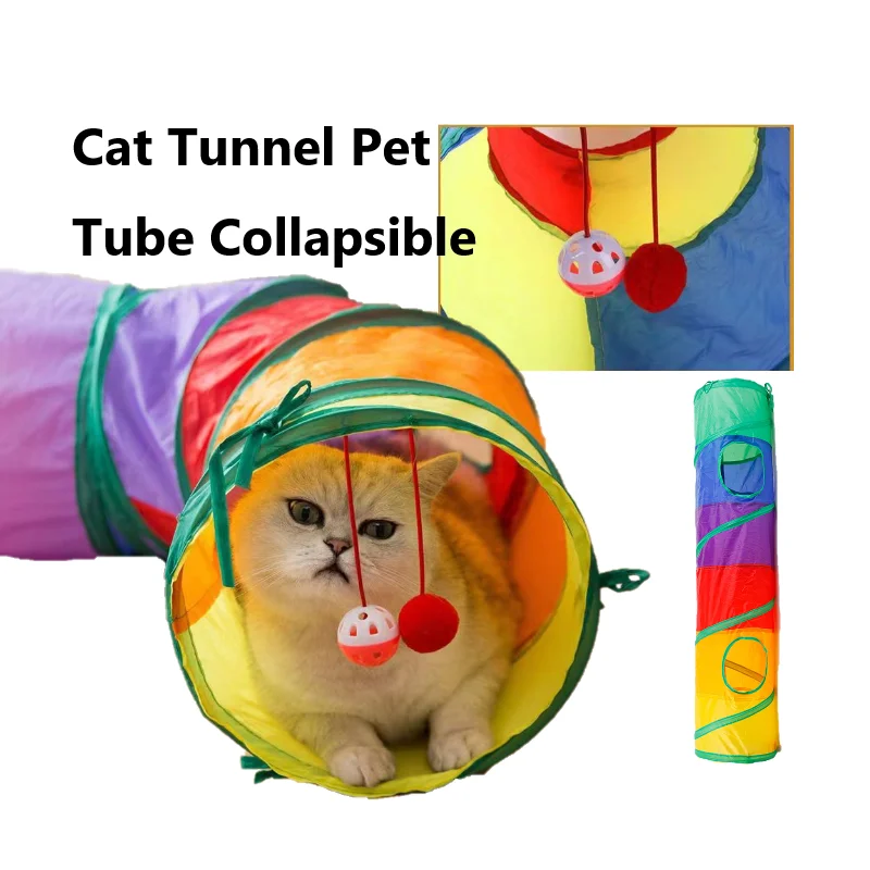 

Cat Tunnel Pet Tube Collapsible Play Toy Indoor Outdoor Kitty Puppy Toys for Puzzle Exercising Hiding Training