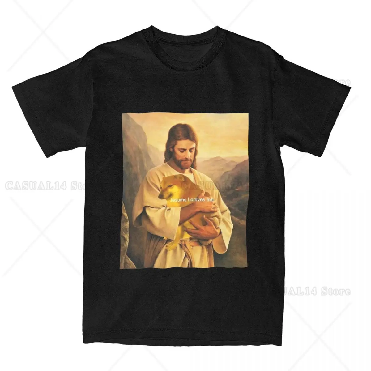 Футболки Cheems Jesus для мужчин и женщин Doge Meme Awesome футболка из чистого хлопка с