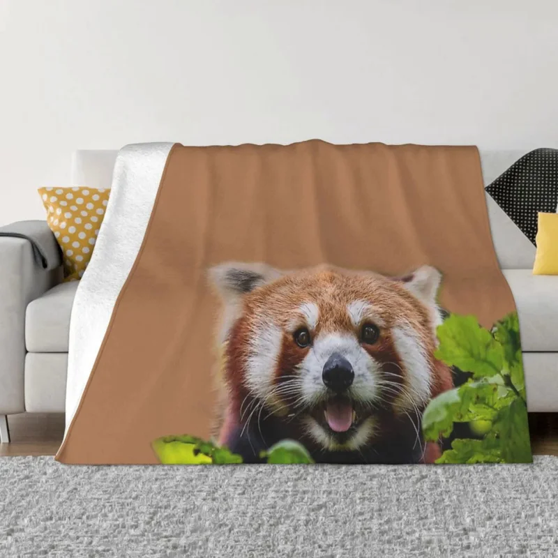 

Red Panda Cute Animal Blanket Flannel Happy Cozy Soft FLeece Bedspread