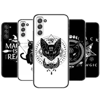 witch and cat phone cover hull for samsung galaxy s6 s7 s8 s9 s10e s20 s21 s5 s30 plus s20 fe 5g lite ultra edge