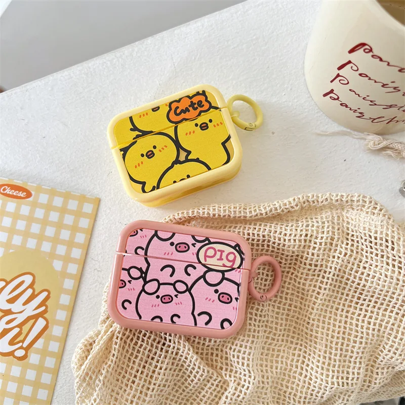 

Personalized Cartoon Pig Case for AirPods Pro2 Airpod Pro 1 2 3 Bluetooth Earbuds Charging Box Protective Earphone Case Cover