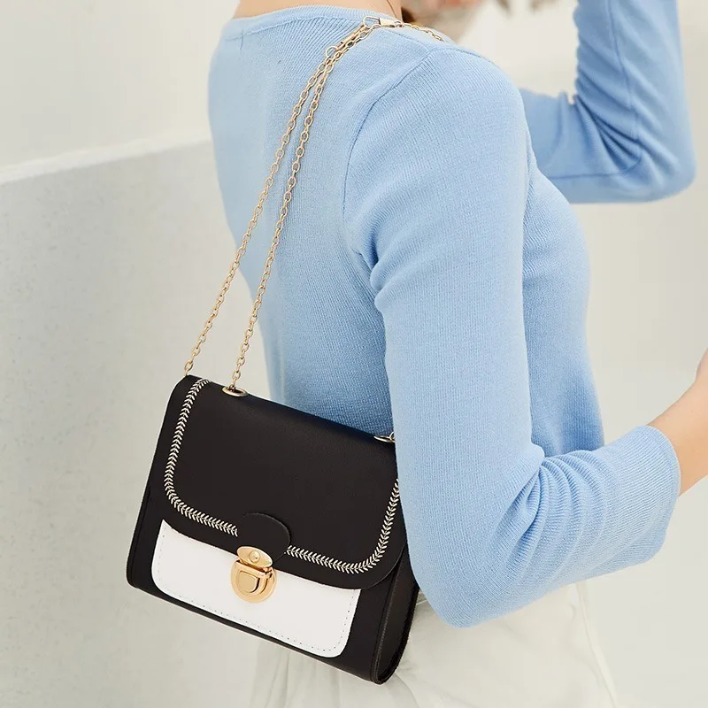 Летняя женская сумка-мессенджер из искусственной кожи с цепочкой сумка через