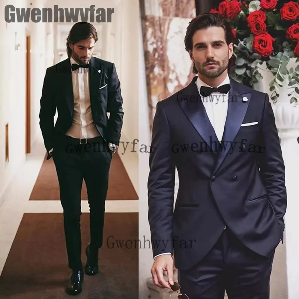 

Gwenhwyfar 2022 New Style 2 Pieces Men Suits Tailor Made Peak Lapel Blazers Set Wedding Groom Work Daily Suit（Jacket+Pant）