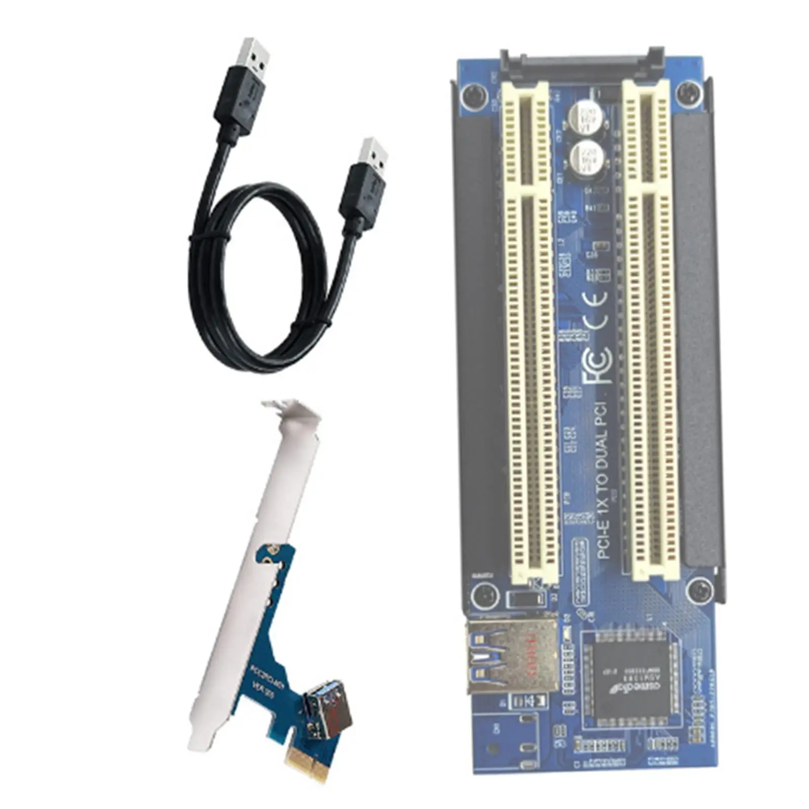 

1 To Dual PCI Riser Extender Card Adapter With USB 3.0 drivers required