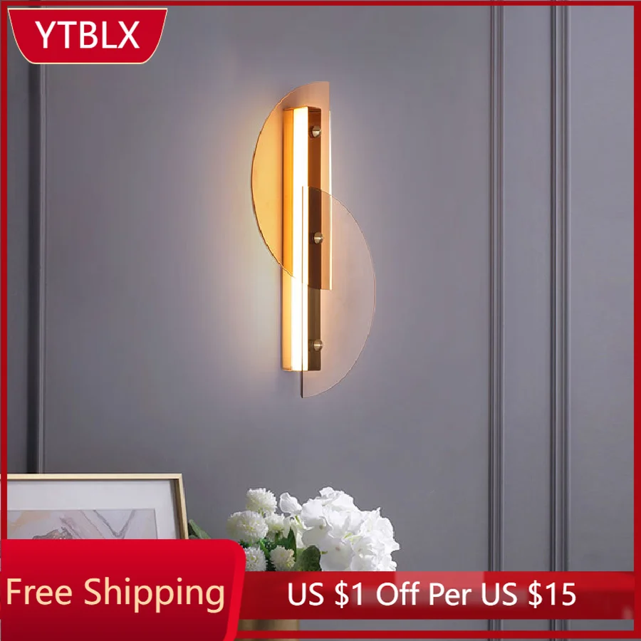 

Postmodern Creative Wall Light Indoor Aisle Corridor Decor LED Light Minimalist Sector Sconce For Bedroom Living Room Stair Lamp