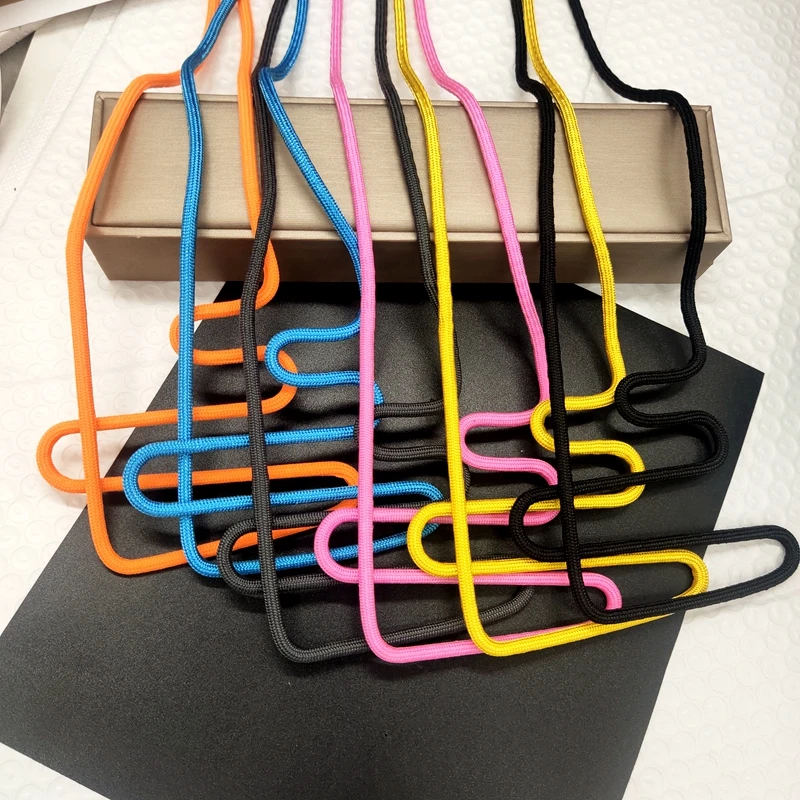 Модное Дизайнерское черное веревочное ожерелье гео-лабиринт воротник подвеска