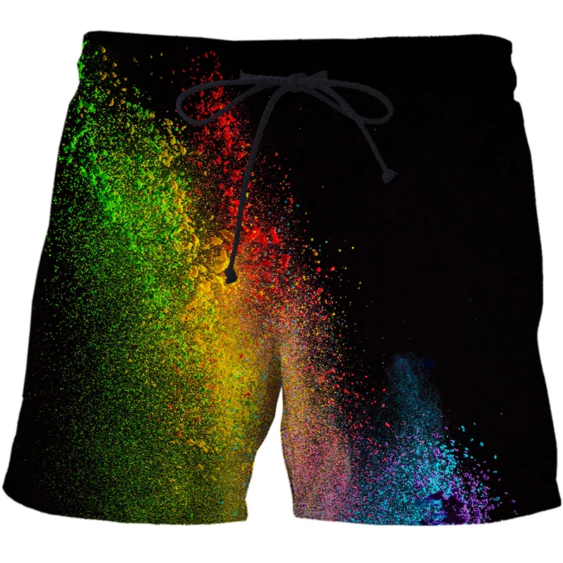 Speckled tie dye pattern series 3D Print Mens Shorts Beach Shorts Summer Casual Loose Sport Short pants swim shorts Men clothing