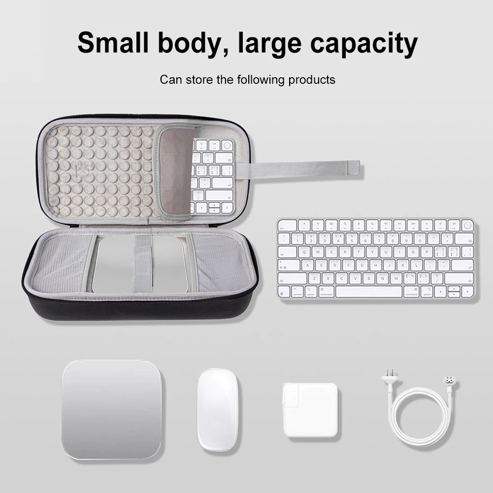 Фото Жесткий чехол для Mac Mini M4, дорожный чехол-органайзер, противоударная сумка для хранения, органайзер для клавиатуры с защитой от царапин для Mac Mini M4 №2