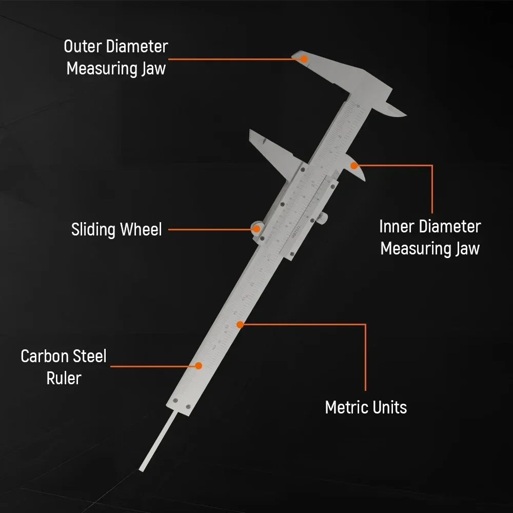 Штангенциркуль 0-150 мм из нержавеющей стали с двойным считыванием и высокоточный