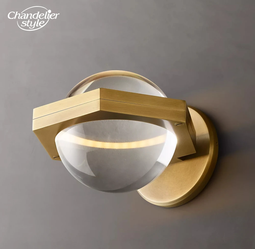 

Eclatant Sconce Modern Retro LED Glass Ball Brass Chrome Black Wall Lamps Fixture Living Room Bedroom Corridor Lamps Lustre