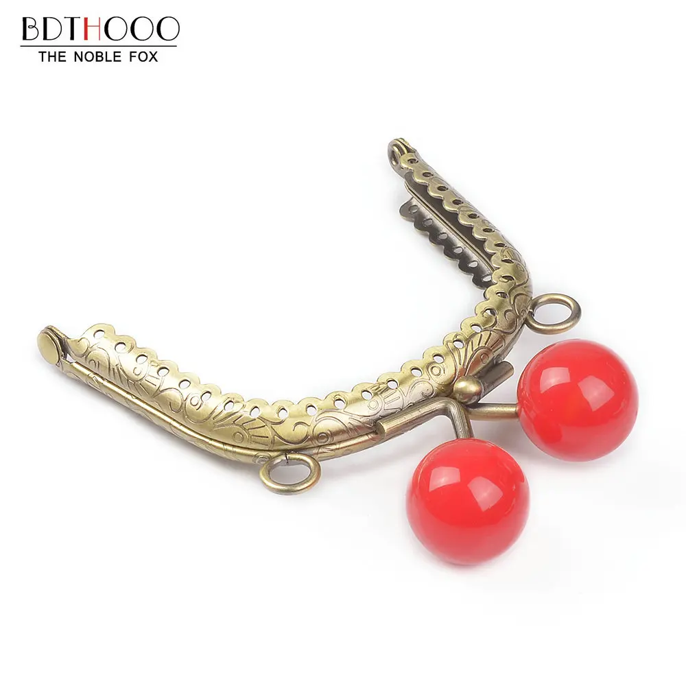 10pcs 8.5cm Round Metal Purse Frame Handle for Clutch Bag Accessories Making Kiss Clasp Lock Bronze Tone Candy Bags Hardware