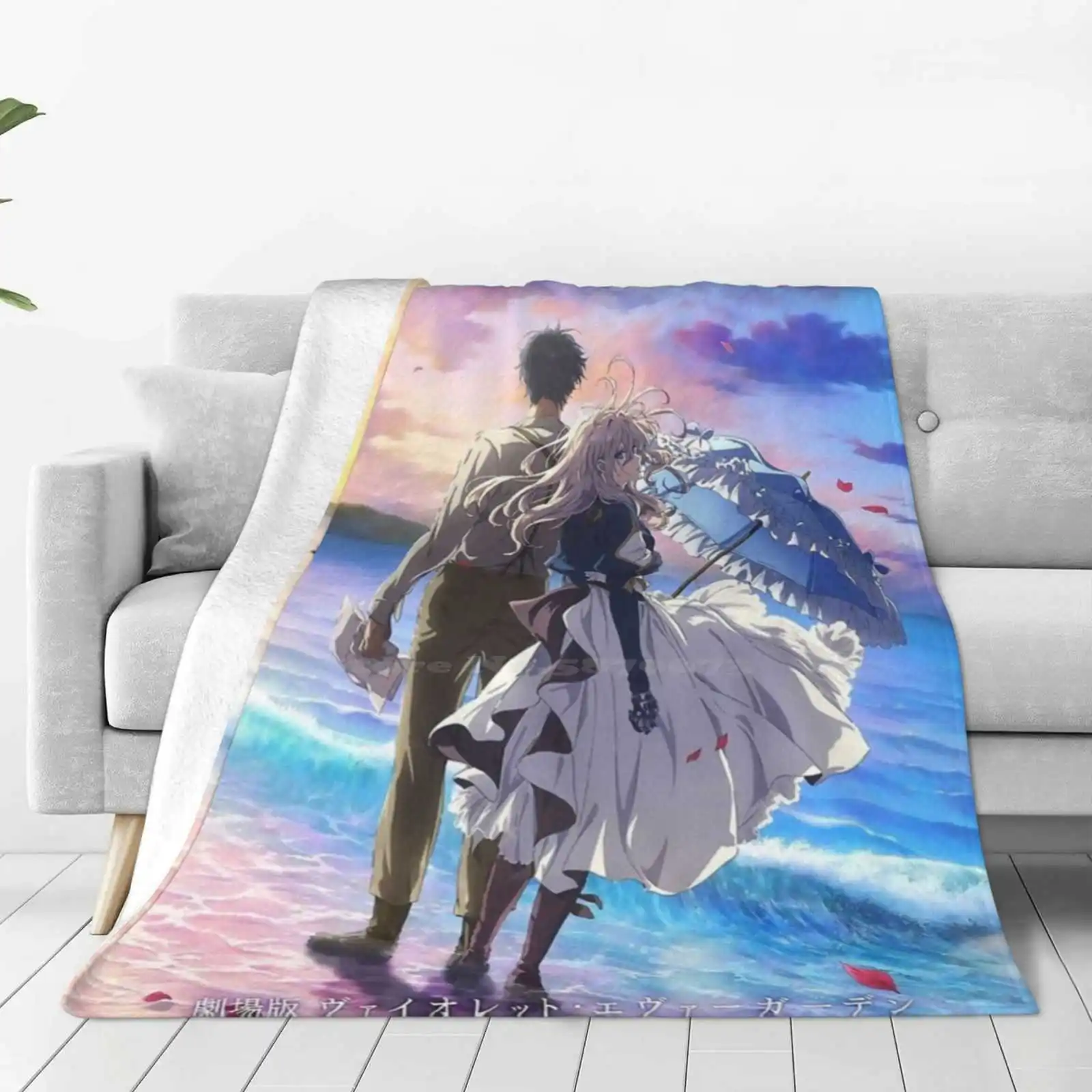 Evergarden модное мягкое теплое одеяло для кино фиолетовое манга смешное винтажное