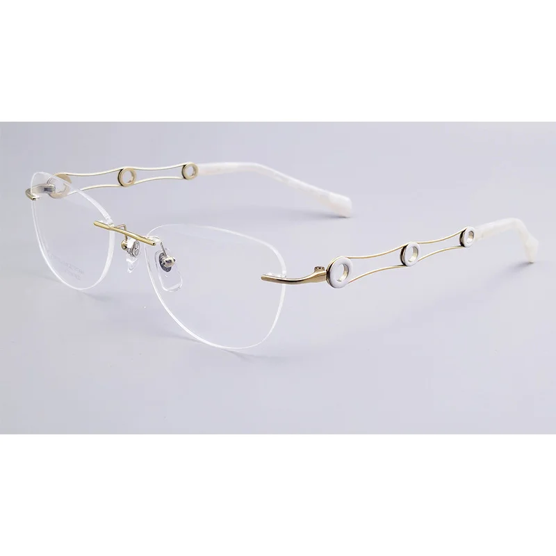 Belight Optical  Japan Design Titanium Line Charmen*t Rimless Women Glasses Prescription Lens Eyeglasses Frame Eyewear  XL2133