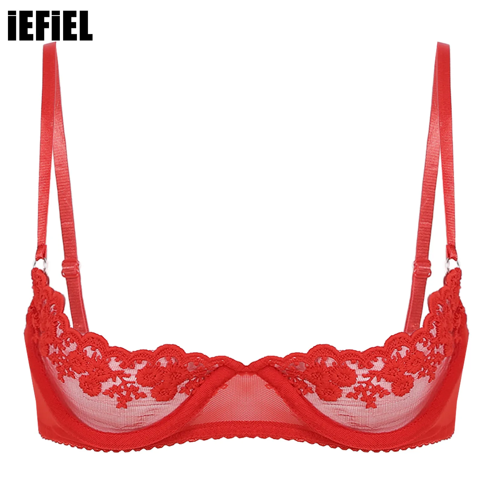 Женский Прозрачный цветочный кружевной бюстгальтер на косточках нижнее белье с