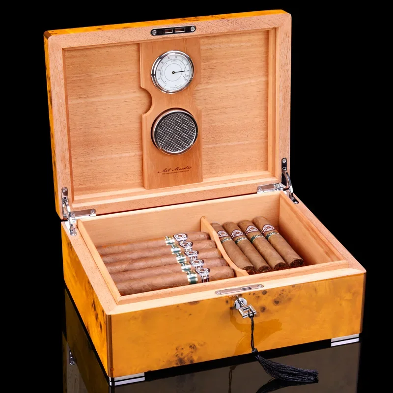 300x230x110 мм сигара хьюмидор большой емкости 50 сигар из кедра увлажняющая