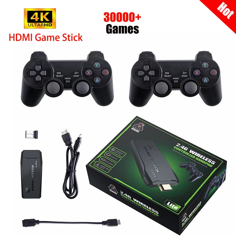 M8 Video Game Console 4K 10000 games 64GB 32GB Game Stick 2.4G Double Wireless Controller Retro games For PS1/GBA boy gift