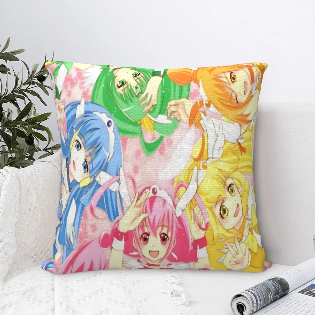 

Smile All In One Polyester Cushion Cover Pretty Cure Precure Princess Anime Sofa Office Decorative Coussincase Throw Pillowcase
