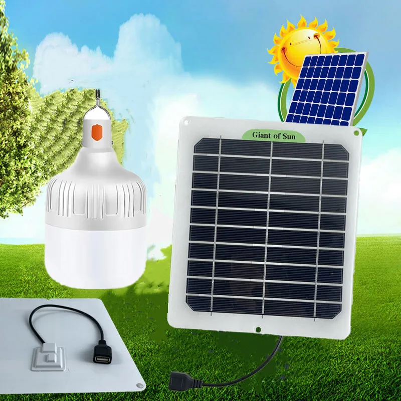 

Solar Panel Emergency Light Bulb 60W USB Monocrystalline Silicon Solar Panel Waterproof Durable For Camping