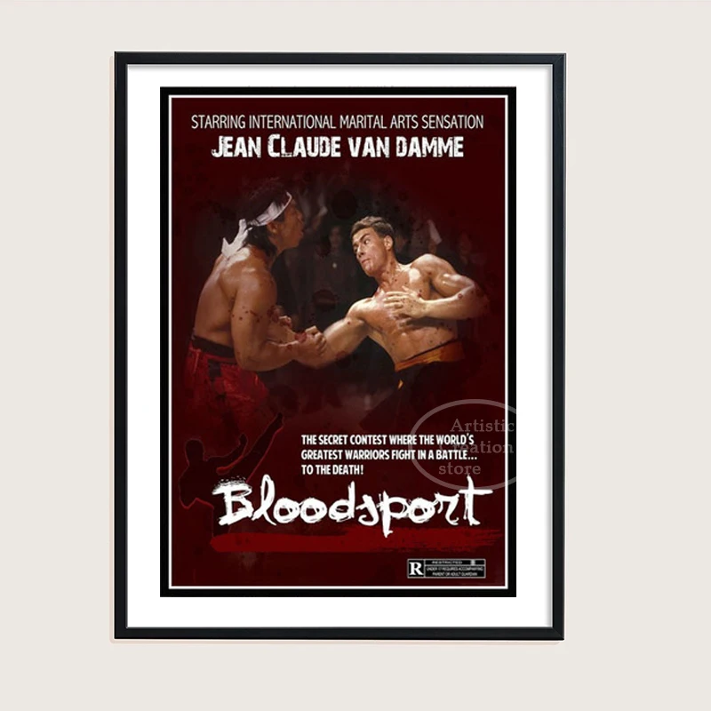 Винтажный кинопостер Bloodsport 1988 фильм Жан-Клод кунг-фу Картина на холсте HD принты