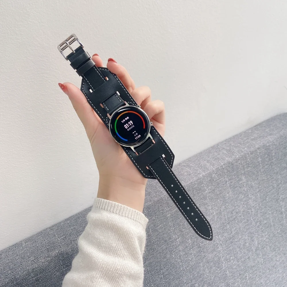 Кожаный браслет для Samsung Galaxy Watch 6 Classic 5 Pro 4 3 41/45 мм Active 1 2 Band Huawei GT 42/46 Мужчины