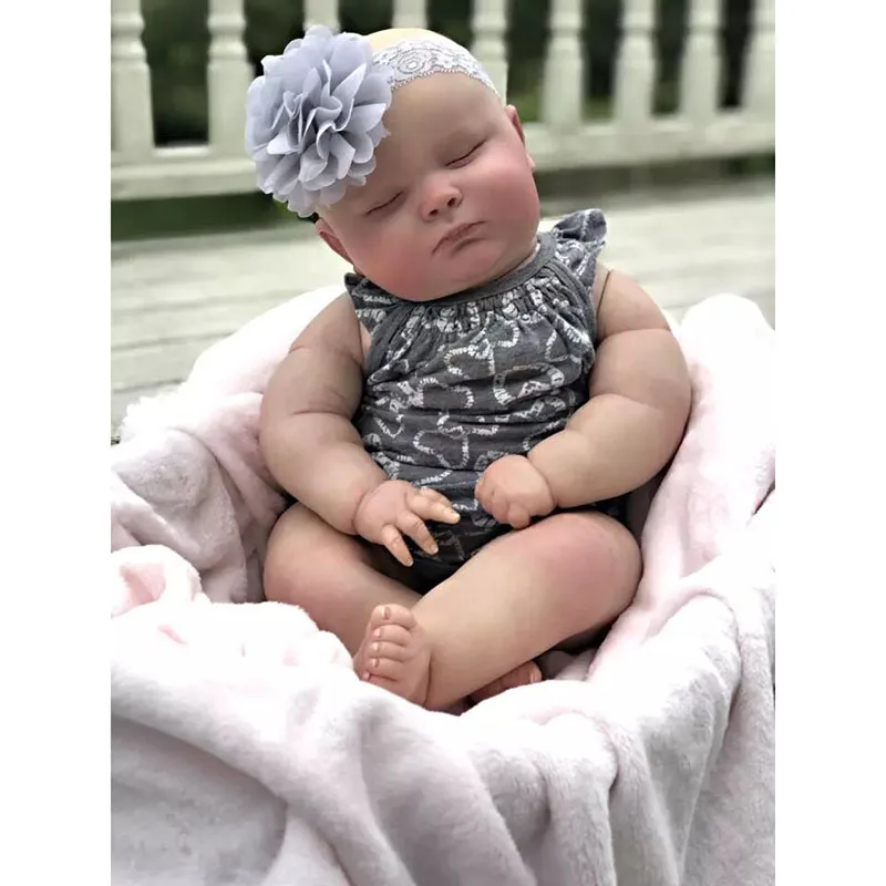 

60CM Huge Baby Already Painted Doll Sleeping Joseph Lifelike Soft Touch 3D Skin with Visible Veins Collectible Art Doll
