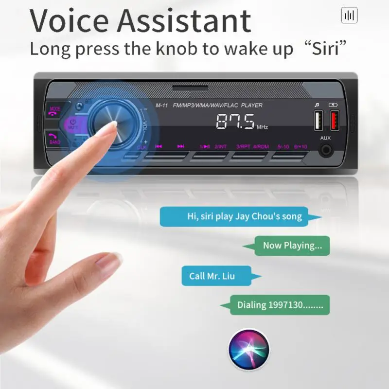 

Car Multimedia Player Bluetooth-Compatible Remote MP3 Player FM Radio Car Stereo Supports USB TF Card AUX Audio Car Radio