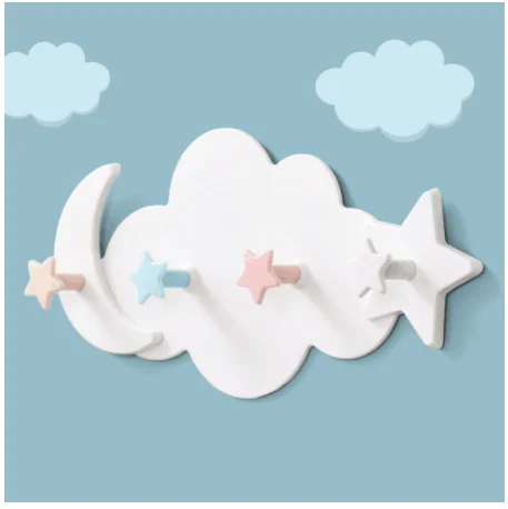 

Hot New Punch-free Strong Self-adhesive Cloud Hook Wall Door Coat Hat Rack Key Hanger Bathroom Kitchen Sticky Rack