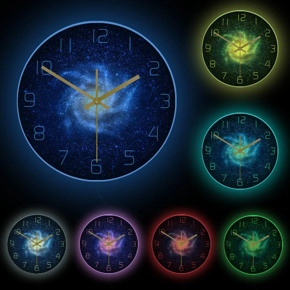 Настенные часы Galaxy космос для гостиной тихие туманность звезды настенное