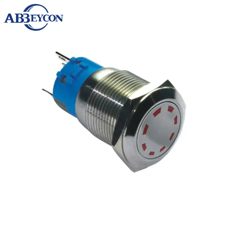 

1925Z 19mm Flat round head pin terminal illuminated dd ON-OFF self-locking multipoint LED switch