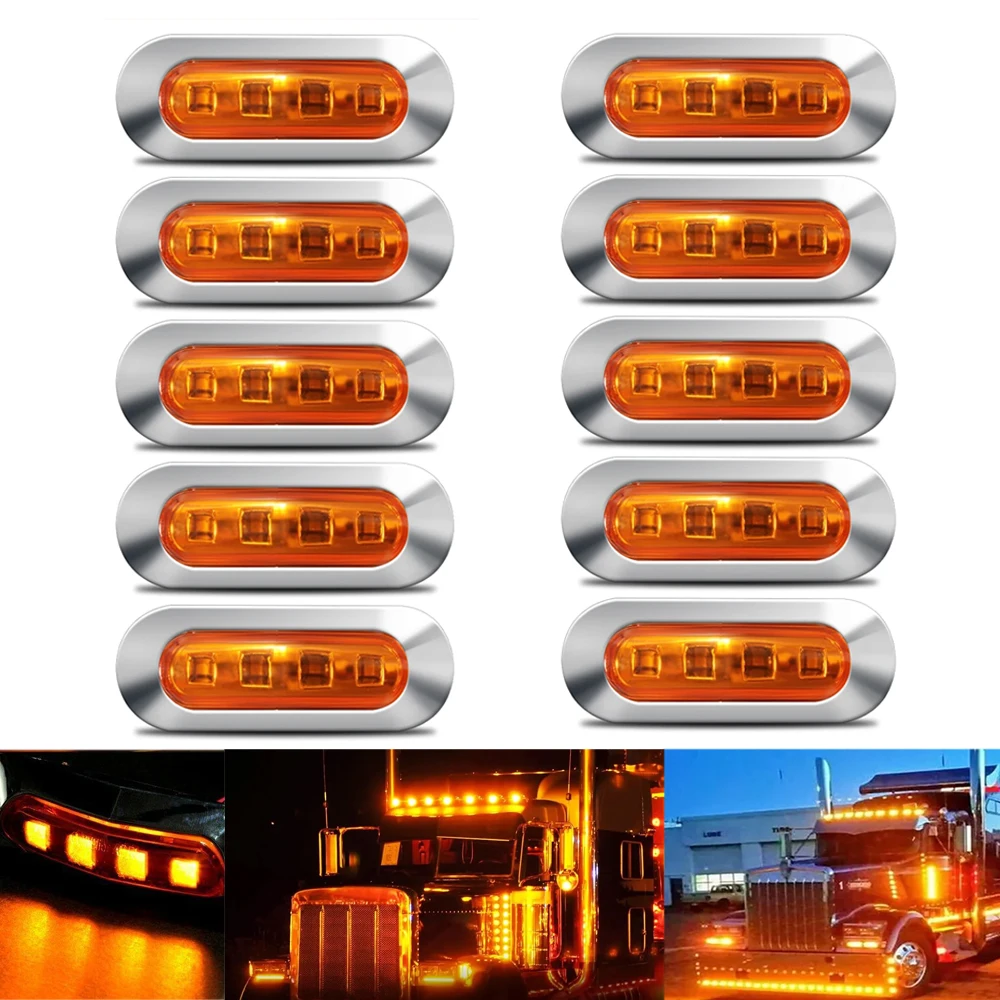 10 шт. автомобильные габаритные огни 4 светодиода 12-24 В