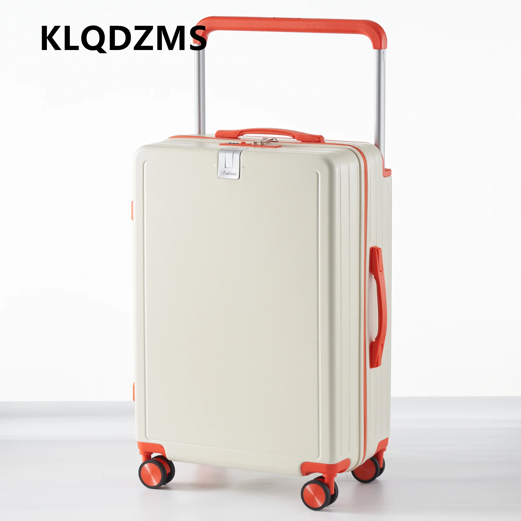 Фото Чемодан на колесиках KLQDZMS 20/22/24/26/28 дюймов с молнией, многофункциональный, большой емкости, с кодовым замком №4