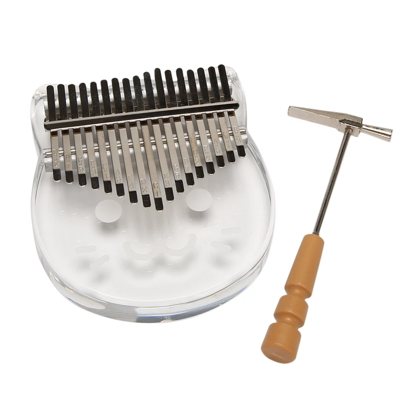 

17 Keys Thumb Piano Cartoon Transparent Acrylic Finger Piano Portable For Kids Adults And Beginners Instrument Gifts