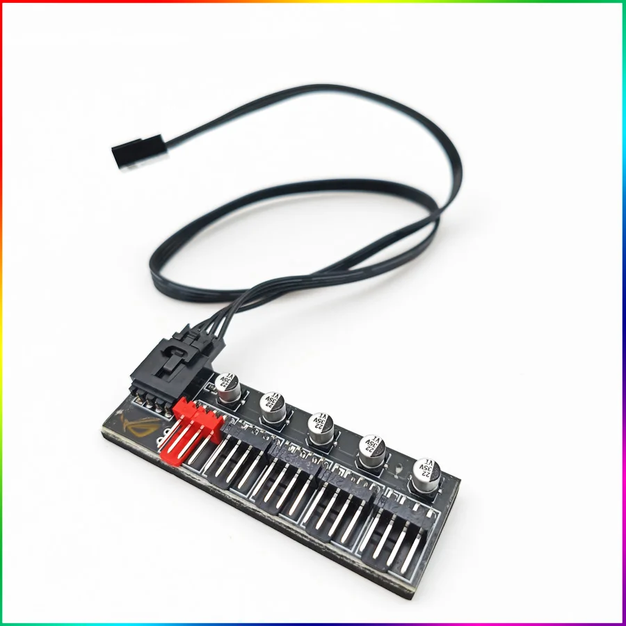 

5 Port PC Fan Hub Splitter Speed Controller Adapter For 12V 3Pin/4Pin Fan (12V)