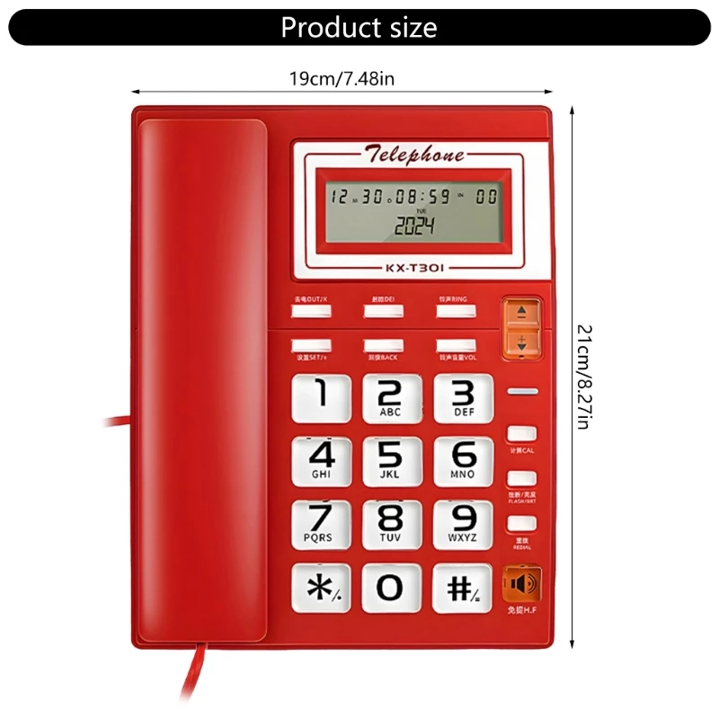 Настольный проводной телефон для домашнего стационарного телефона с громкой