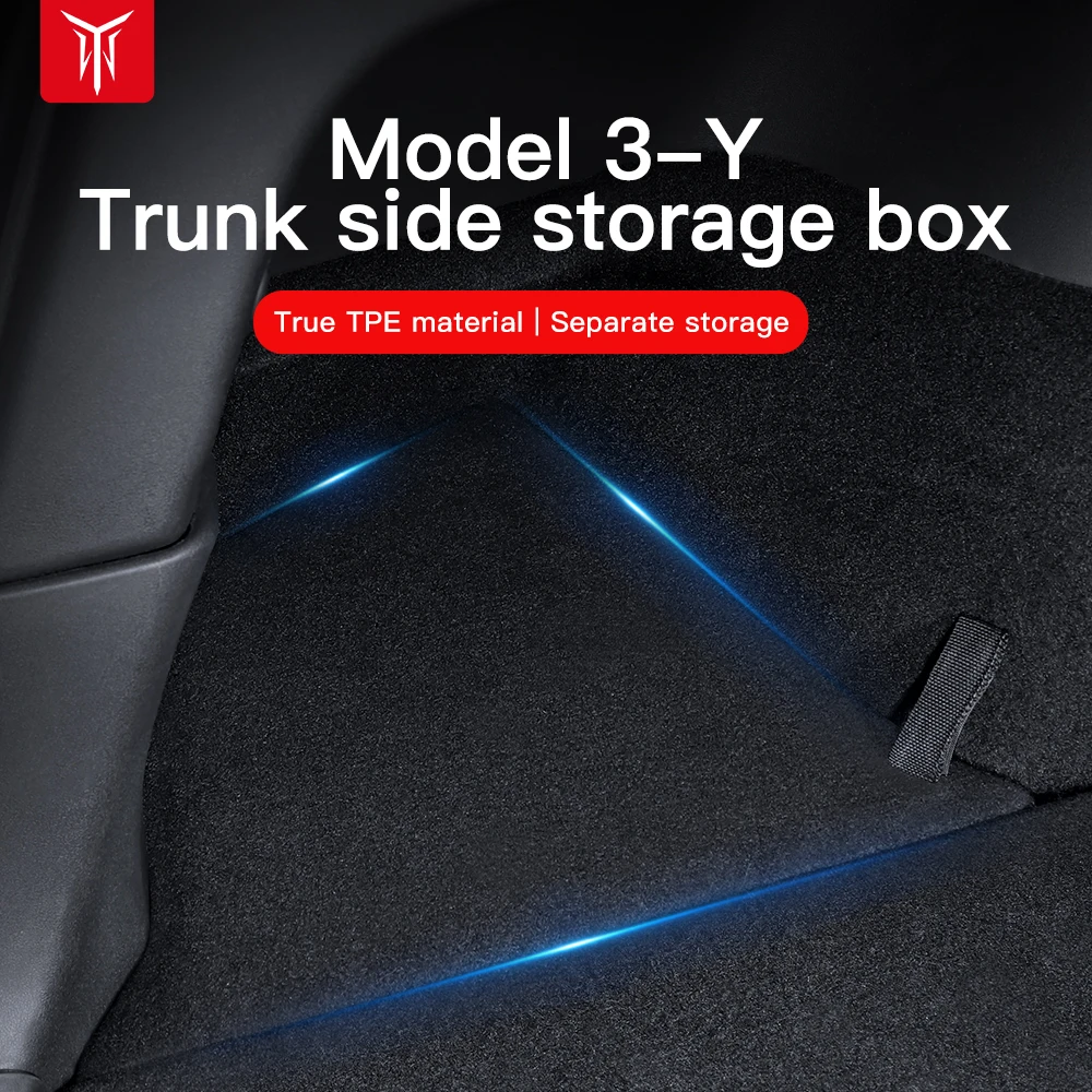 

YZ For Tesla Model 3 Model Y Trunk Side Storage Box TPE Material Organizer Box For Model3 ModelY Car Accessories Interior