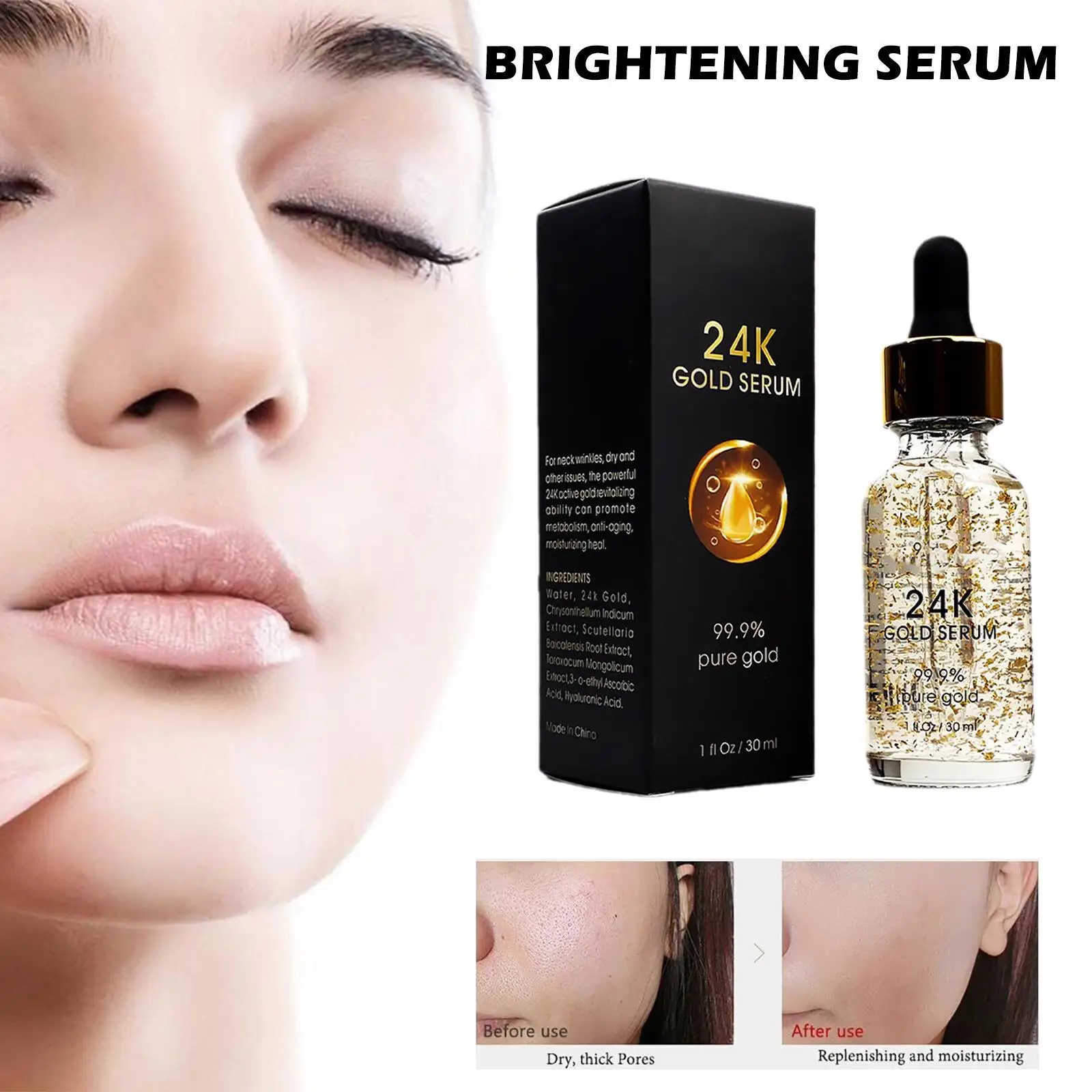 

Nicotinamide Whitening Serum Skincare Hyaluronic Acid for Face Collagen 24k Gold Anti-wrinkl Moisturizing Facial Serum Skin Care