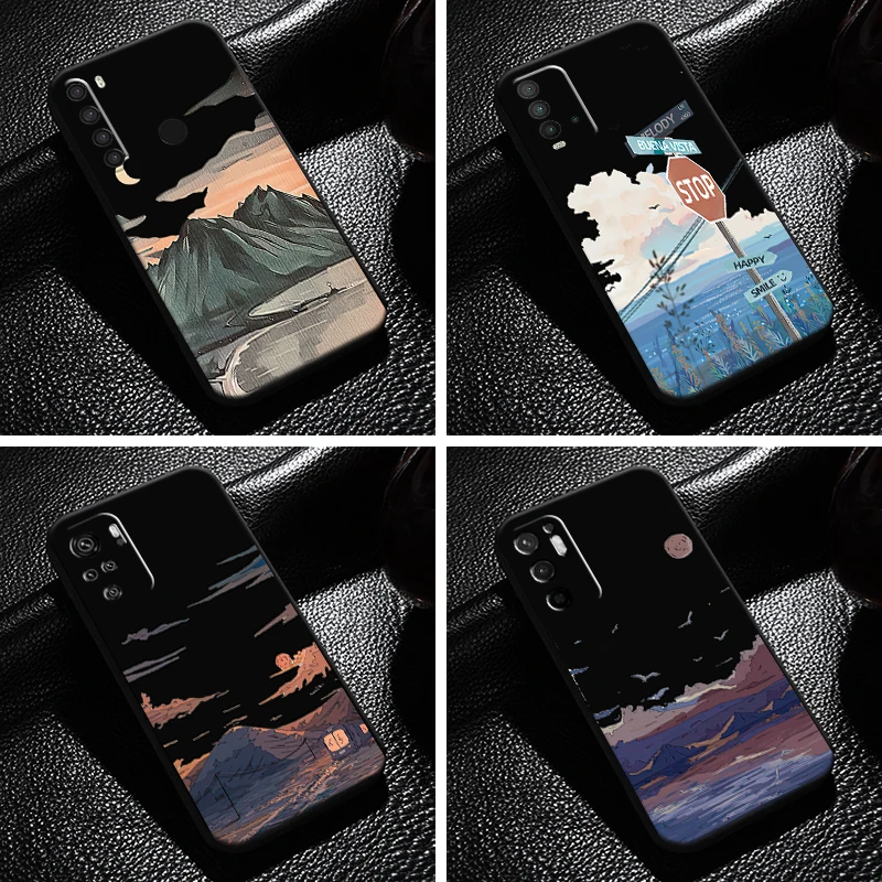 

Hand Painting Landscape For Xiaomi Redmi Note 10 10S 9 9S 9T 8 8T 7 Pro 5G Redmi 10 9 9A 9T 9C 8 8A Phone Case Back Coque TPU