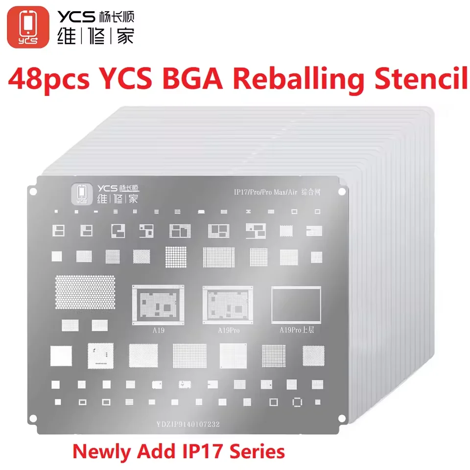 

Универсальный набор трафаретов для реболлинга процессора YCS для iPhone/Huawei/Qualcomm/MTK/Samsung, ремонт оловянных посадки чипов