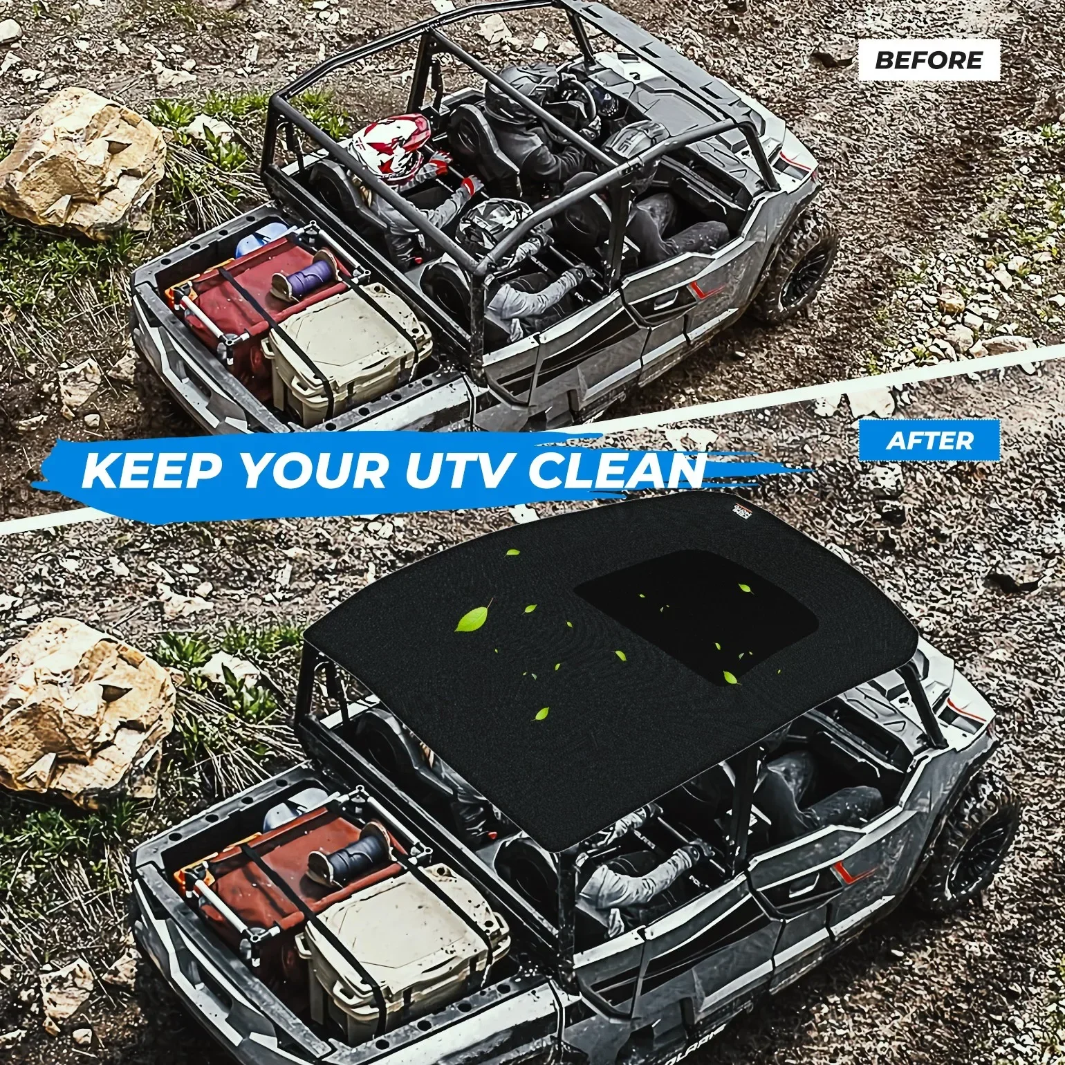 Козырек от солнца KEMIMOTO 1680D на крышу совместимый с Polaris General 4 1000 XP 2017-2023 аксессуары