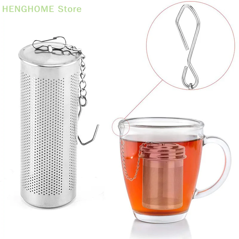 

Stainless Steel Tea Infuser Locking Spice Leaf Tea Ball Strainer Mesh Tea Filter Home Kitchen Accessories Hanging Teapot